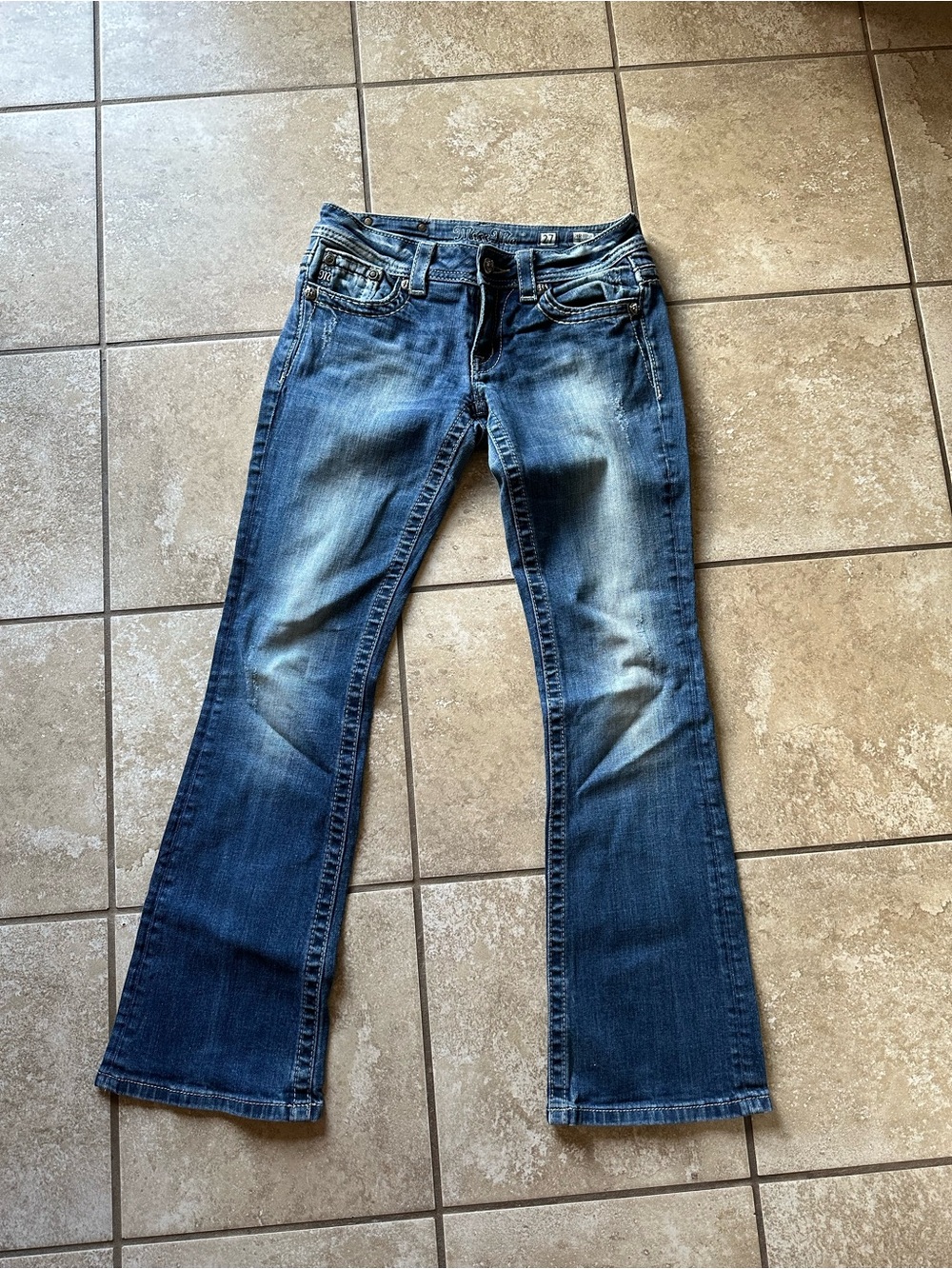 Miss Me Blue Faded Flare Jeans